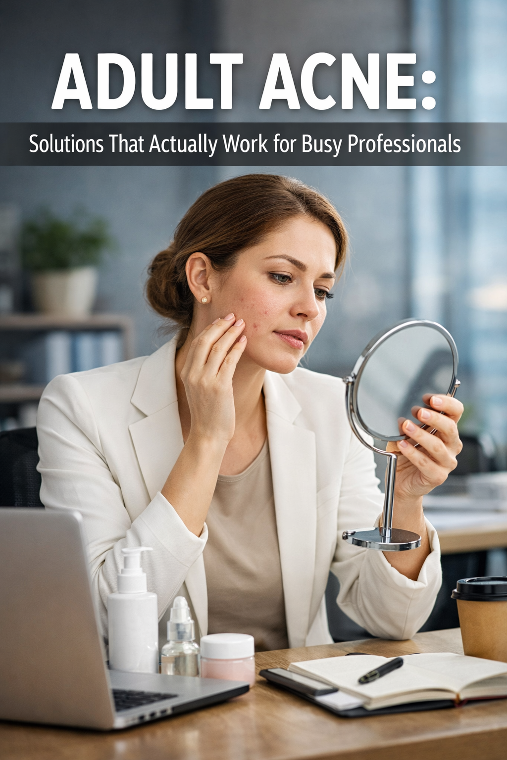 a person sitting at a table with a laptop and smiling at the camera